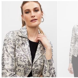 NWT Jospeh Ribkoff letter printed Jacket Sz XXL NEW